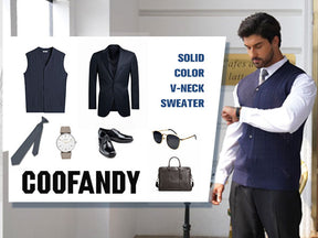COOFANDY Men's Sleeveless Sweater Vest V-Neck Casual Cable Knit Button Down Cardigan Vest