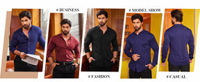 COOFANDY Mens's Long Sleeve Button Up Shirts Athletic Fitted Dress Shirts Silm Fit S-XXXL