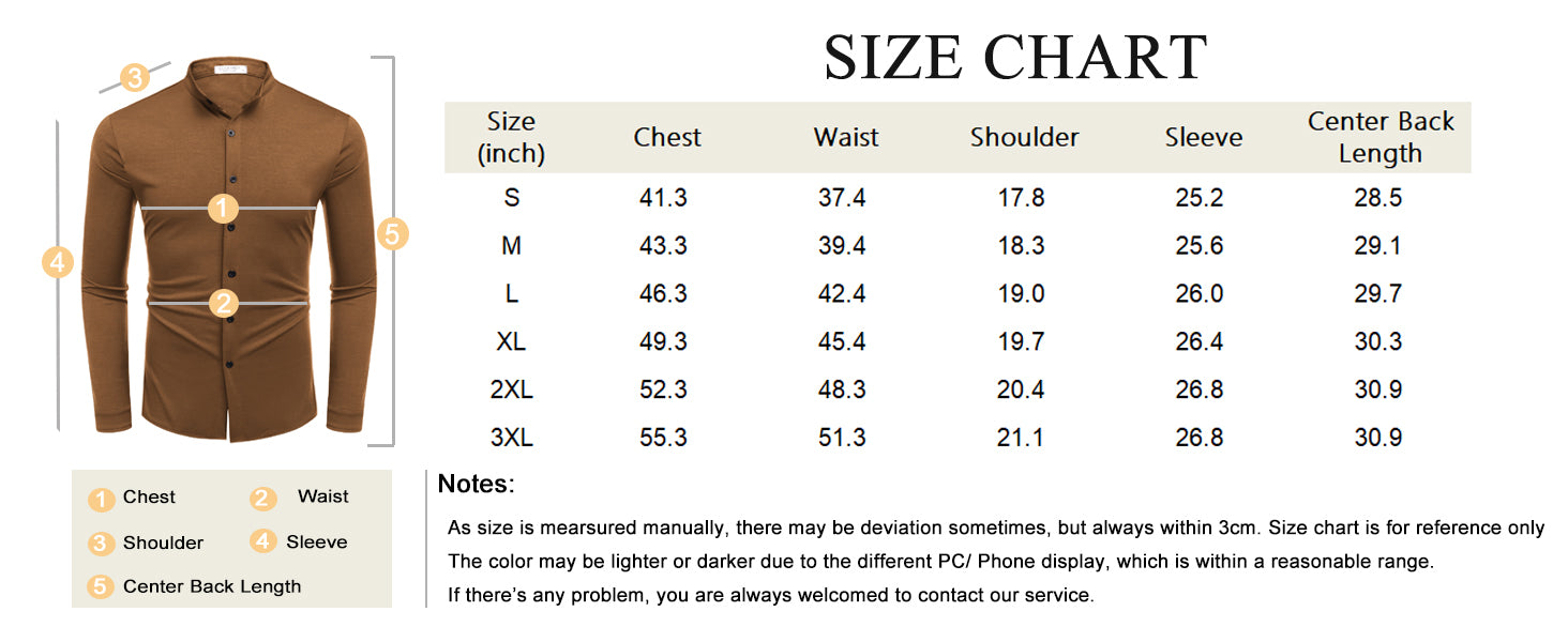 COOFANDY Mens's Long Sleeve Button Up Shirts Athletic Fitted Dress Shirts Silm Fit S-XXXL