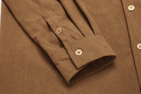 COOFANDY Men's Waffle Button Down Shirts Casual Long Sleeve Shacket Jacket with Pockets