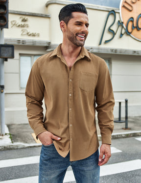 COOFANDY Men's Waffle Button Down Shirts Casual Long Sleeve Shacket Jacket with Pockets