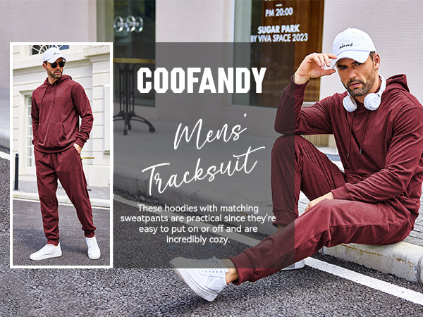 COOFANDY Men's Tracksuit 2 Piece Set Hoodie Sweatsuits Athletic Jogging Suits Casual Sports Outfits