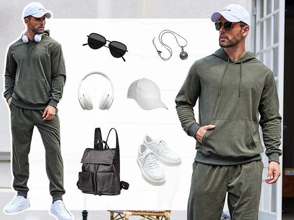COOFANDY Men's Tracksuit 2 Piece Set Hoodie Sweatsuits Athletic Jogging Suits Casual Sports Outfits