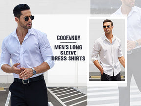 COOFANDY Men's Business Dress Shirts Wrinkle Free Long Sleeve Regular Fit Dress Shirt Textured Casual Button Down Shirts