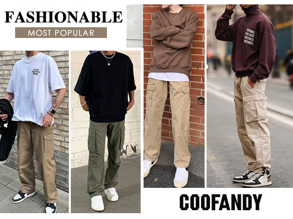COOFANDY Men's Casual Cargo Pants Cotton Drawstring Athletic Jogger Sweatpants