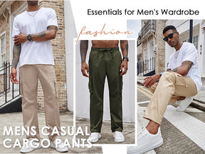 COOFANDY Men's Casual Cargo Pants Cotton Drawstring Athletic Jogger Sweatpants