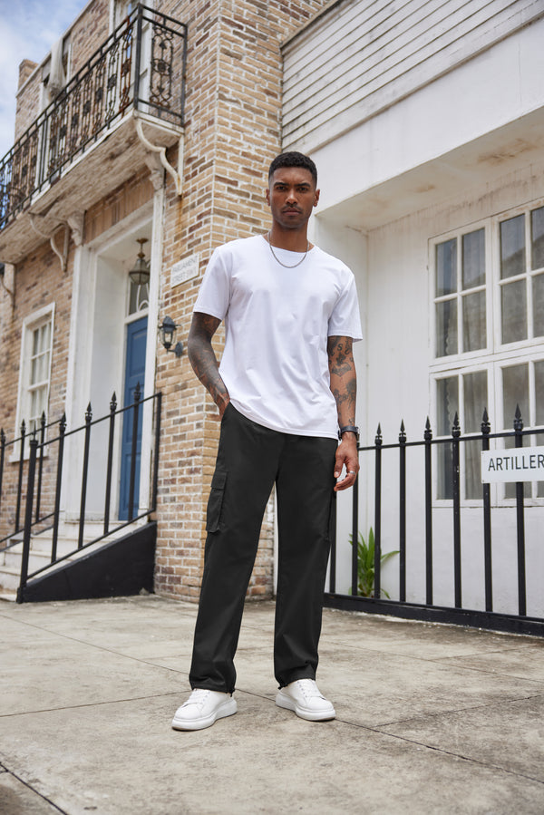 COOFANDY Men's Casual Cargo Pants Cotton Drawstring Athletic Jogger Sweatpants