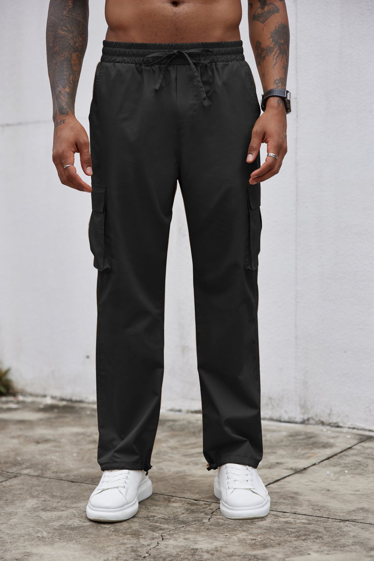 COOFANDY Men's Casual Cargo Pants Cotton Drawstring Athletic Jogger Sweatpants