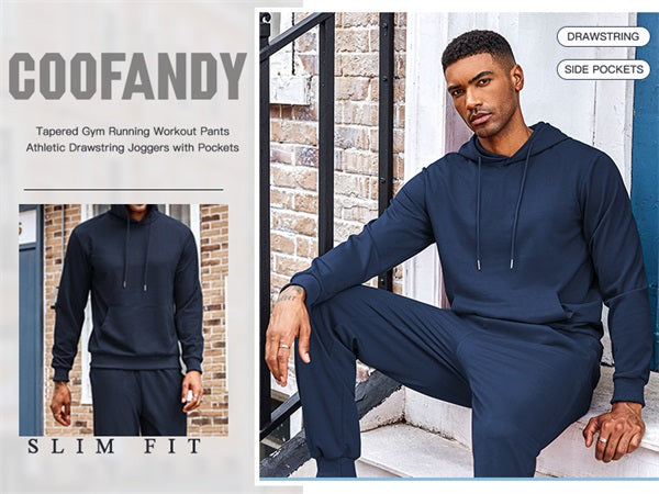 COOFANDY Men's Tracksuit 2 Piece Hoodie Athletic Sweatsuits Casual Jogging Suit Sets