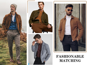 COOFANDY Men's Casual Suede Bomber Jacket Lightweight Full Zip Up Jackets Vintage Faux Leather Jacket S-XXL