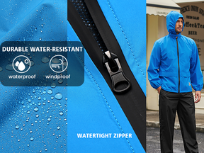 COOFANDY Men's Rain Suit 2 Piece Waterproof Breathable Rain Gear Lightweight Rain Jacket Pants Rainwear Suit S-XXL