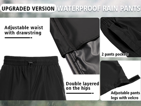 COOFANDY Men's Rain Suit 2 Piece Waterproof Breathable Rain Gear Lightweight Rain Jacket Pants Rainwear Suit S-XXL