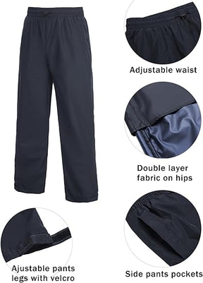 COOFANDY Men's Rain Suit 2 Piece Waterproof Breathable Rain Gear Lightweight Rain Jacket Pants Rainwear Suit S-XXL