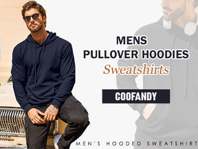 COOFANDY Men's Hooded Sweatshirts Long Sleeve Casual Pullover Hoodie Waffle Knit Sweatshirt with Pocket