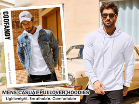 COOFANDY Men's Hooded Sweatshirts Long Sleeve Casual Pullover Hoodie Waffle Knit Sweatshirt with Pocket