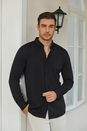 COOFANDY Men's Long Sleeve Dress Shirt Casual Button Down Shirts Wrinkle Free Untucked Shirt