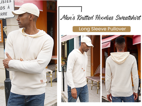 COOFANDY Mens Hooded Sweatshirt Casual Long Sleeve Drawstring Waffle Knit Hoodies Slim Fit Hoodies Pullover