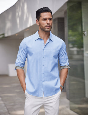 COOFANDY Men's Casual Button Down Shirt No Tuck Dress Shirt Long Sleeve Oxford Shirts S-XXL