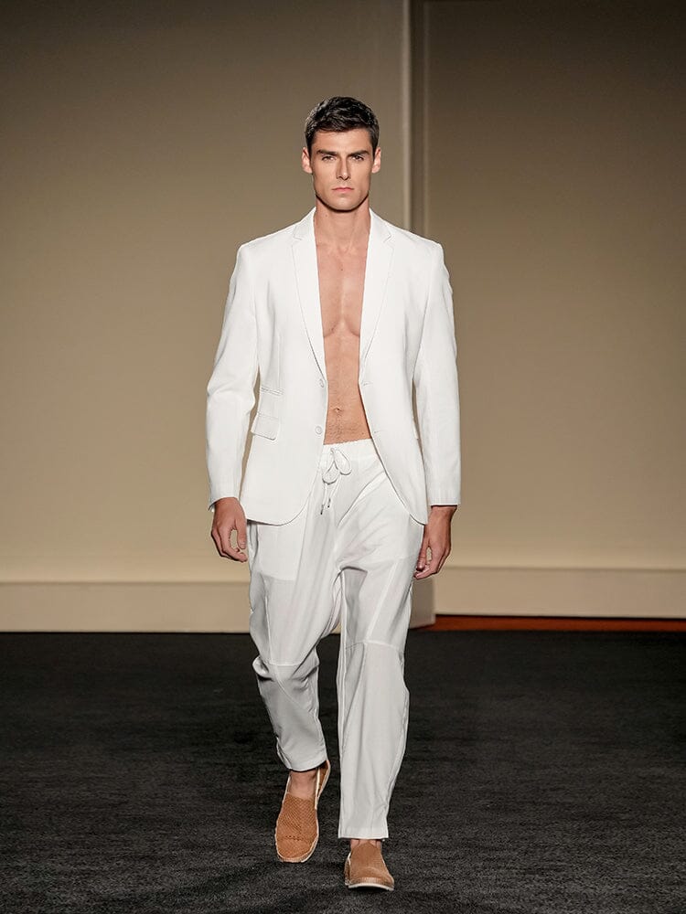 Casual Linen Blend 2-Piece Suit Sets (US Only) Suit Set coofandy 