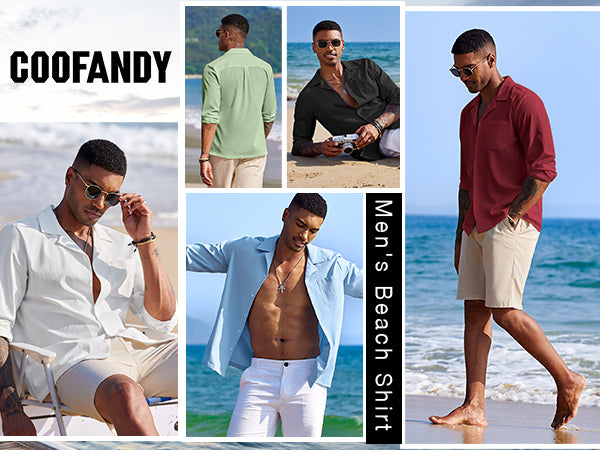 COOFANDY Men's Long Sleeve Button Down Shirts Casual Untucked Shirt Regular Fit Dress Shirt