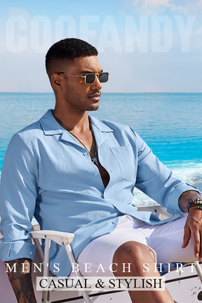 COOFANDY Men's Long Sleeve Button Down Shirts Casual Untucked Shirt Regular Fit Dress Shirt