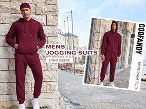 COOFANDY Men's Tracksuits 2 Pieces Waffle Hoodies Sweatsuit Sets Sports Jogging Suit Set
