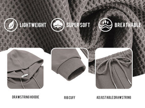 COOFANDY Men's Tracksuits 2 Pieces Waffle Hoodies Sweatsuit Sets Sports Jogging Suit Set