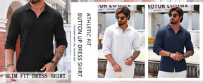 COOFANDY Athletic Fit Dress Shirts for Men Ribbed Knit Textured Button Down Shirts S-XXL