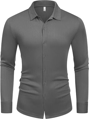 COOFANDY Athletic Fit Dress Shirts for Men Ribbed Knit Textured Button Down Shirts S-XXL