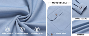 COOFANDY Mens Casual Button Down Shirts Long Sleeve Wrinkle-Free Shirt Lightweight Shirt Jacket S-XXL
