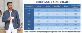 COOFANDY Mens Casual Button Down Shirts Long Sleeve Wrinkle-Free Shirt Lightweight Shirt Jacket S-XXL