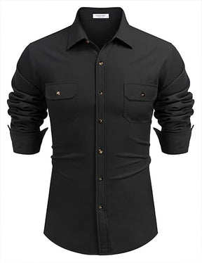 COOFANDY Mens Casual Button Down Shirts Long Sleeve Wrinkle-Free Shirt Lightweight Shirt Jacket S-XXL