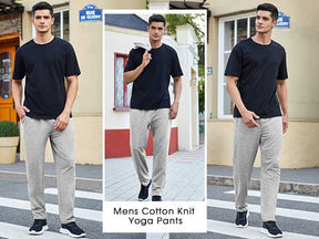 COOFANDY Men Cotton Yoga Pants Casual Sweatpants Jogger Open Bottom Lounge Pants with Pockets