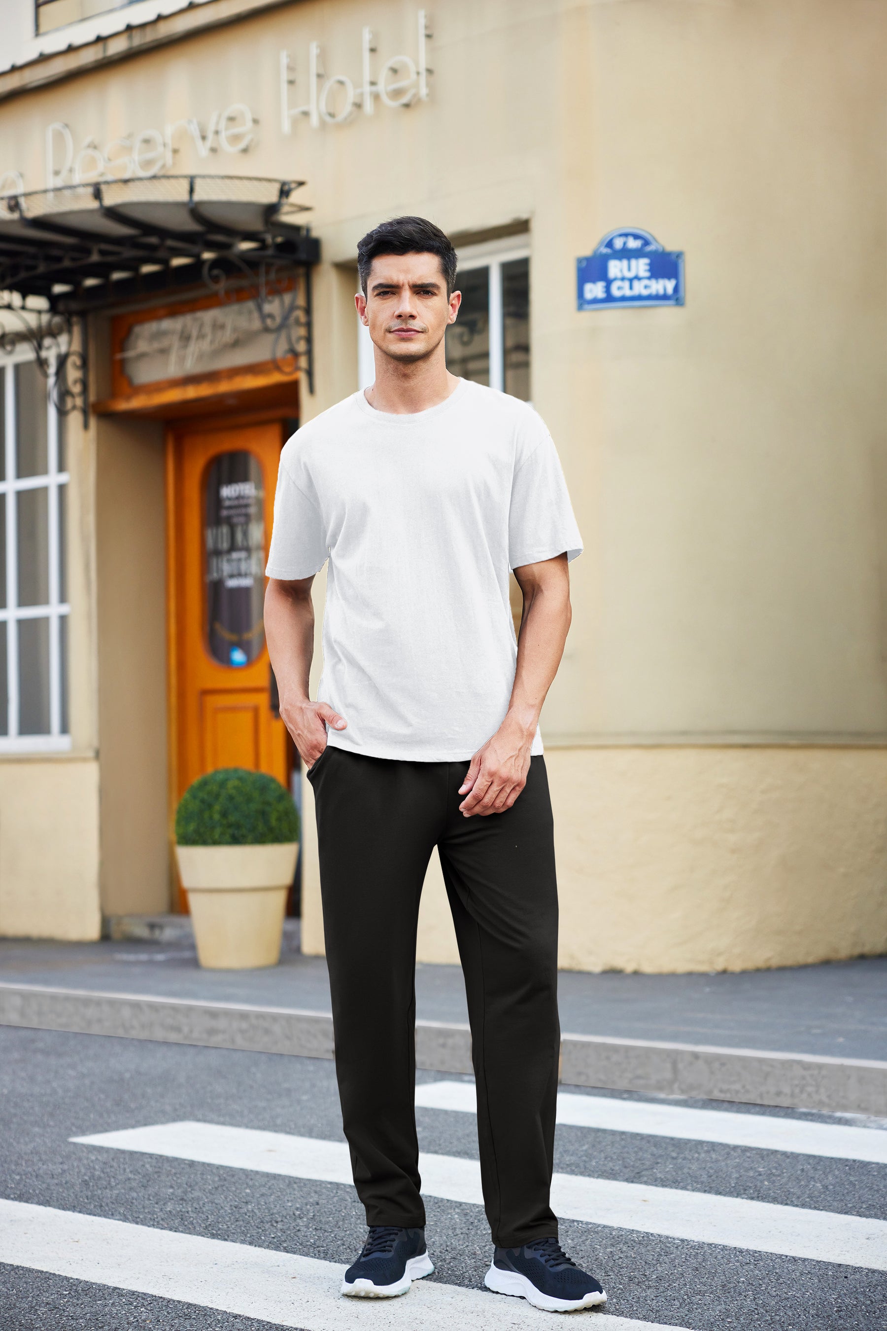 COOFANDY Men Cotton Yoga Pants Casual Sweatpants Jogger Open Bottom Lounge Pants with Pockets