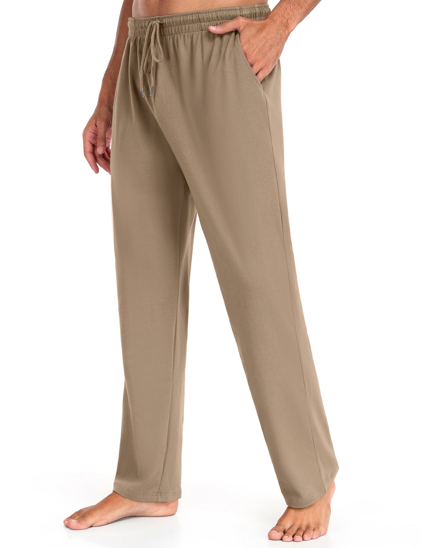 COOFANDY Men Cotton Yoga Pants Casual Sweatpants Jogger Open Bottom Lounge Pants with Pockets