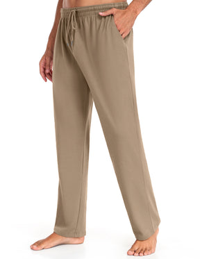 COOFANDY Men Cotton Yoga Pants Casual Sweatpants Jogger Open Bottom Lounge Pants with Pockets