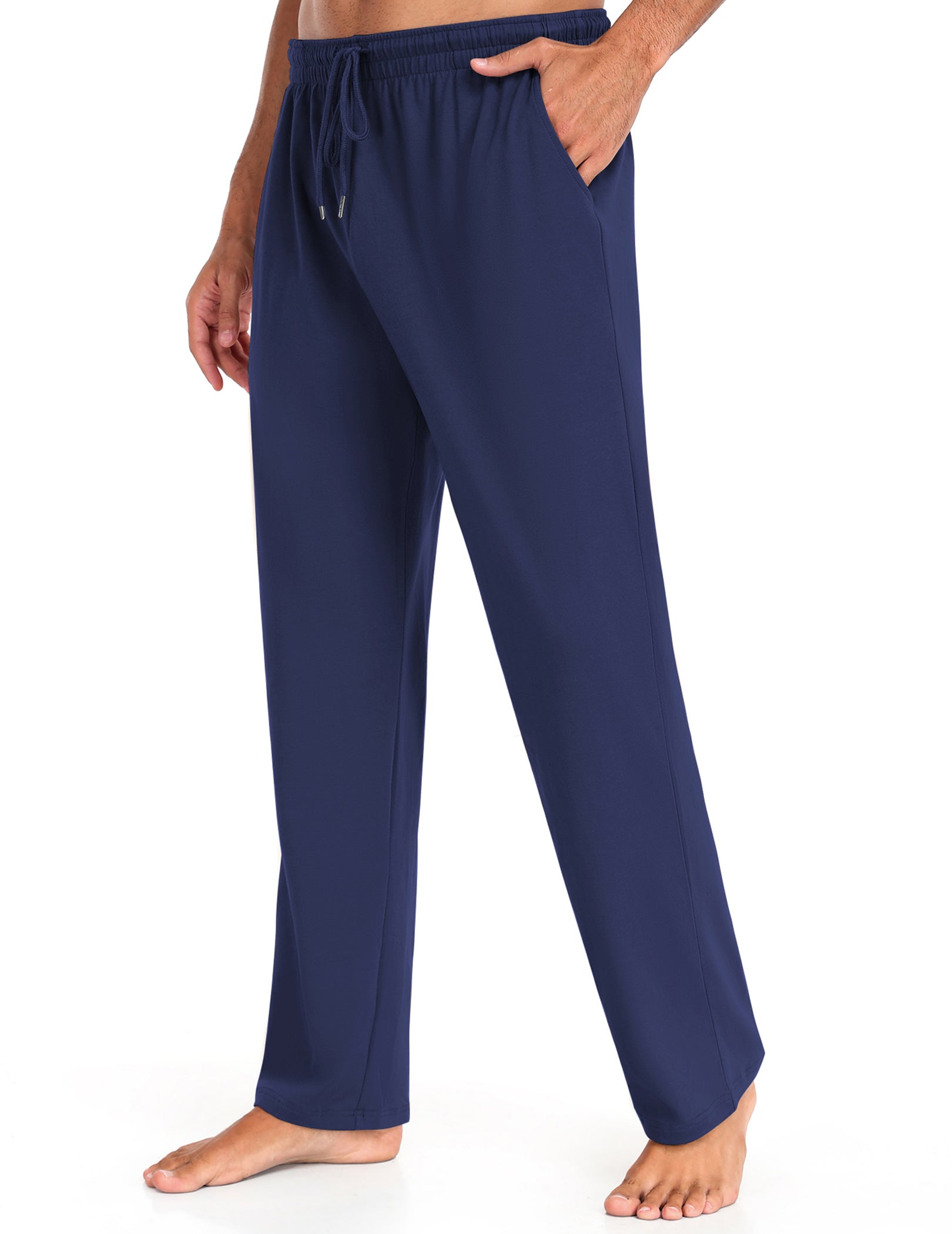 COOFANDY Men Cotton Yoga Pants Casual Sweatpants Jogger Open Bottom Lounge Pants with Pockets