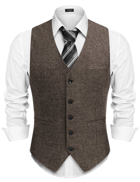 COOFANDY Men Casual Suit Vest Formal Dress Vest Slim Fit Waistcoat Business Wedding