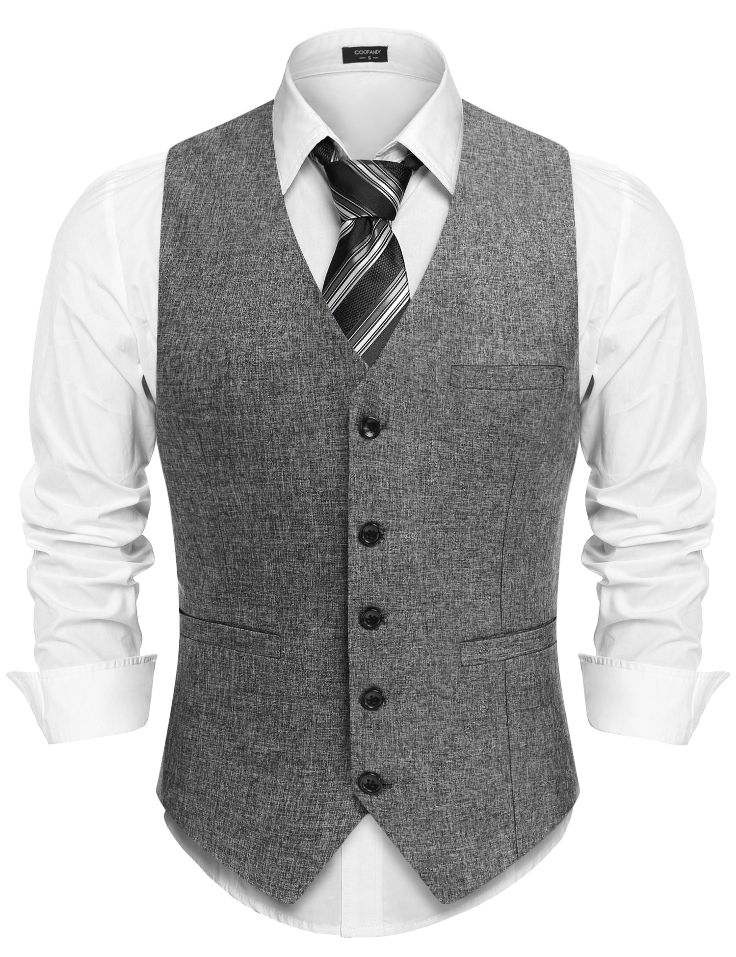 COOFANDY Men Casual Suit Vest Formal Dress Vest Slim Fit Waistcoat Business Wedding