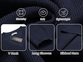 COOFANDY Men V Neck Dress Sweater Knit Long Sleeve Casual Slim Fit Pullover Sweater