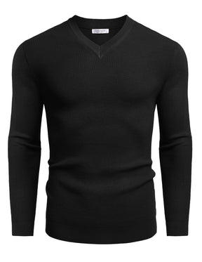COOFANDY Men V Neck Dress Sweater Knit Long Sleeve Casual Slim Fit Pullover Sweater
