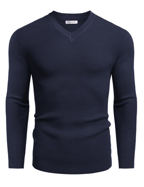 COOFANDY Men V Neck Dress Sweater Knit Long Sleeve Casual Slim Fit Pullover Sweater