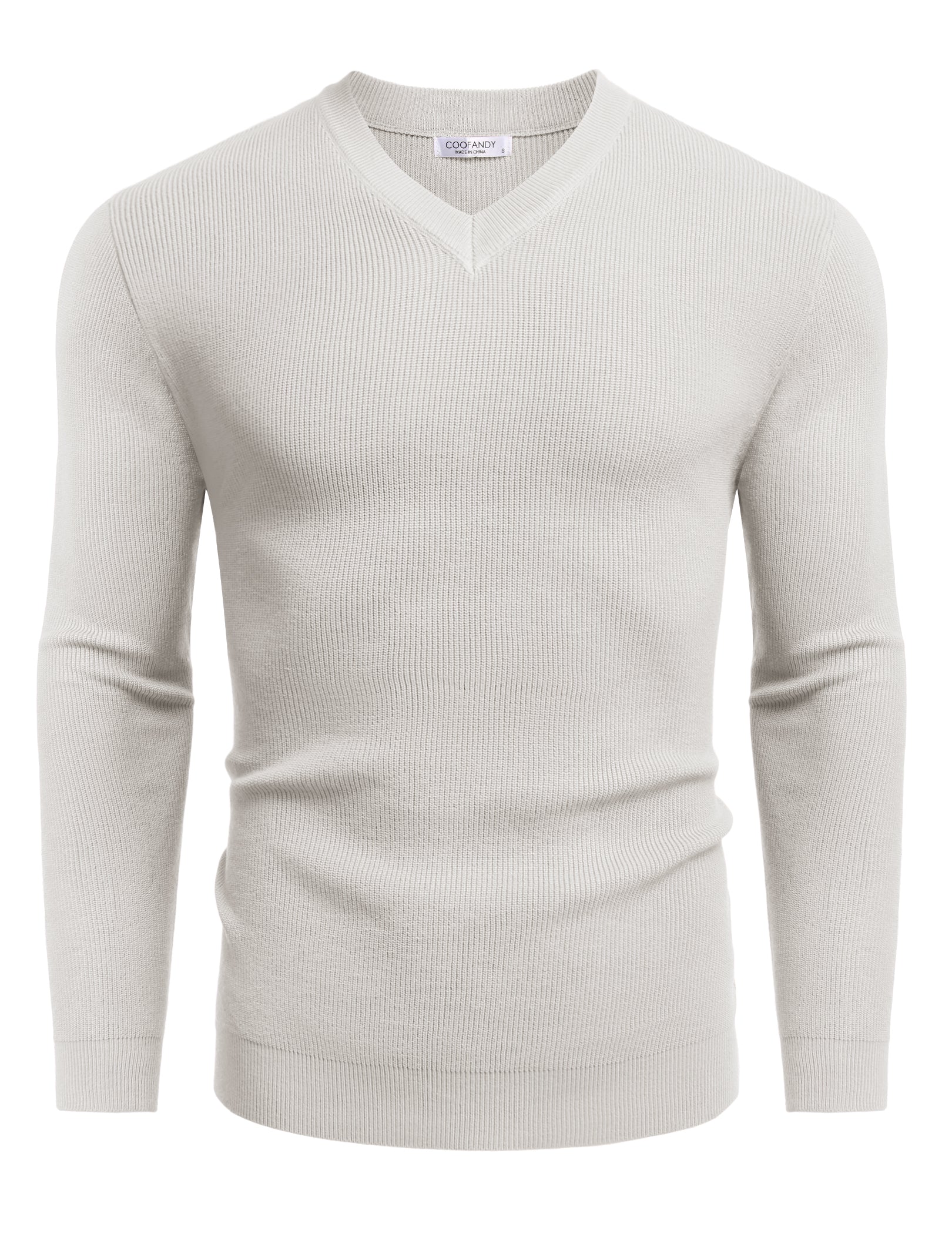 COOFANDY Men V Neck Dress Sweater Knit Long Sleeve Casual Slim Fit Pullover Sweater
