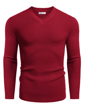 COOFANDY Men V Neck Dress Sweater Knit Long Sleeve Casual Slim Fit Pullover Sweater