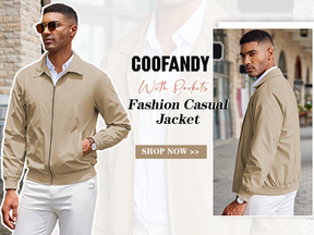 COOFANDY Men's Lightweight Jackets Casual Bomber Windbreaker Zip Up Collared Jacket Golf Windproof Coat