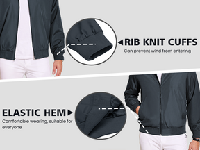 COOFANDY Men's Lightweight Jackets Casual Bomber Windbreaker Zip Up Collared Jacket Golf Windproof Coat