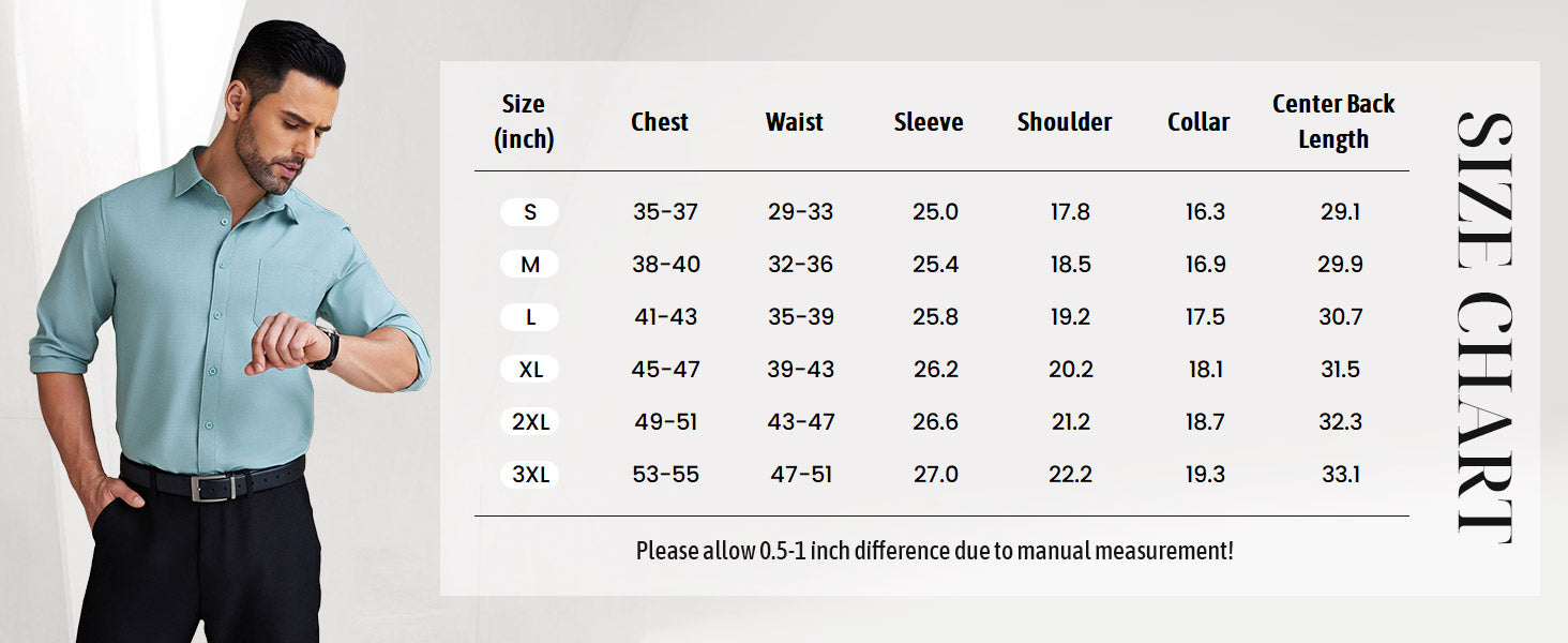COOFANDY Mens Dress Shirts Wrinkle Free Long Sleeve Button Down Shirts Formal Business Shirt S-XXXL