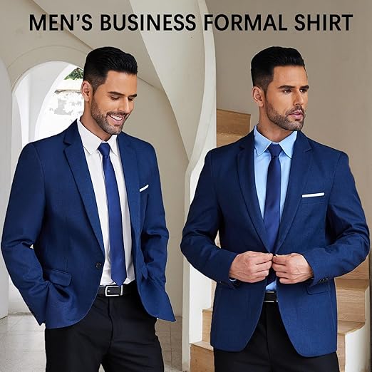 COOFANDY Men's Formal Dress Shirt Hidden Button Front Wrinkle Free Shirt Regular Fit Stretch Business Casual Shirts S-XXXL
