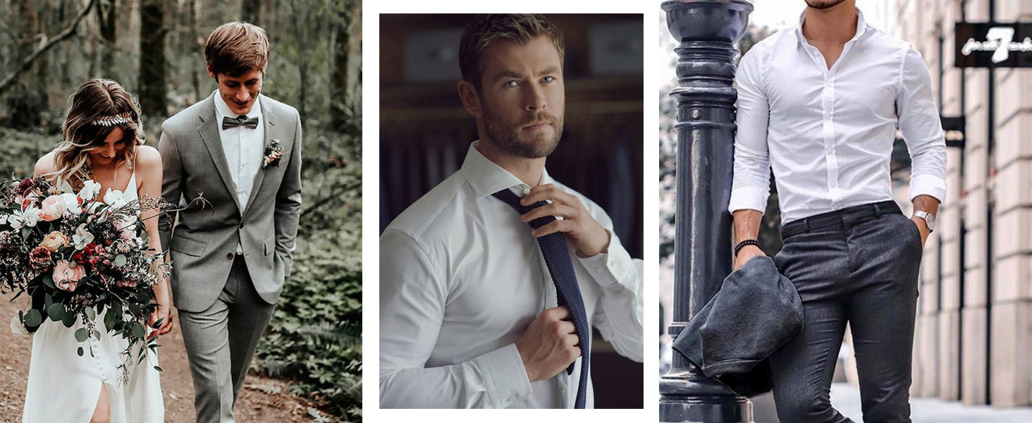 COOFANDY Mens Dress Shirts Long Sleeve 4-Way Stretch Wrinkle Free Shirts Button Down Business Formal Shirts S-XXXL