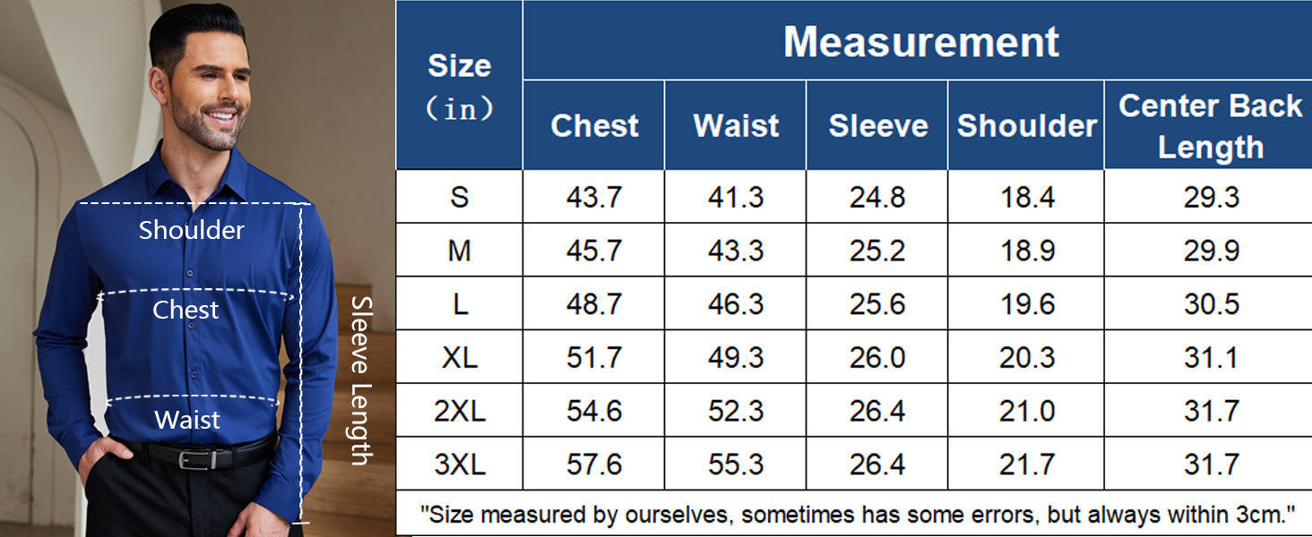 COOFANDY Mens Dress Shirts Long Sleeve 4-Way Stretch Wrinkle Free Shirts Button Down Business Formal Shirts S-XXXL